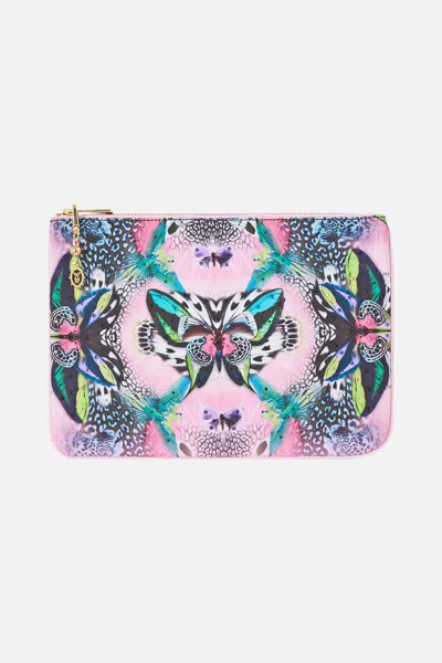 Camilla Small Canvas Clutch Millamorphosis In Pink