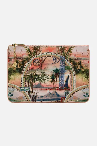 Camilla Small Canvas Clutch Millas Got Mail In Brown