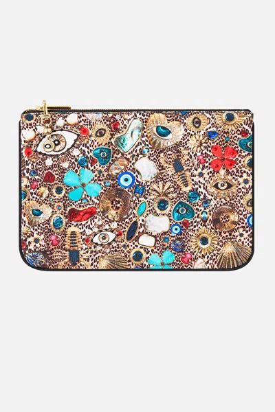 Camilla Small Canvas Clutch Nazar Nirvana In Brown