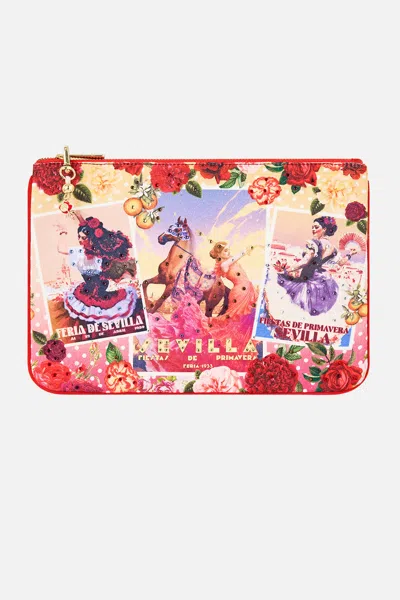 Camilla Small Canvas Clutch Olé Olé In Red