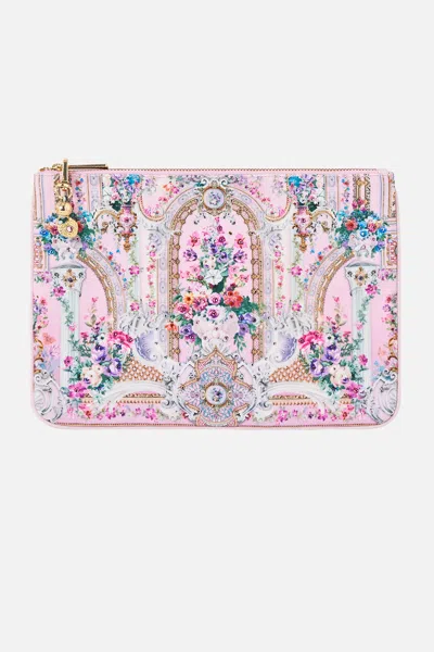 Camilla Small Canvas Clutch Palatial Pastels In Black