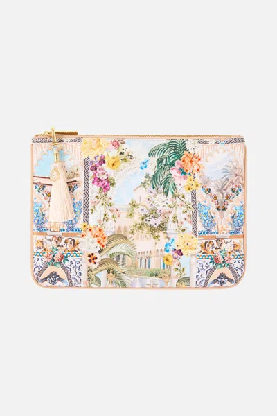 Camilla Small Canvas Clutch The Architects Of Alcázar In Multi