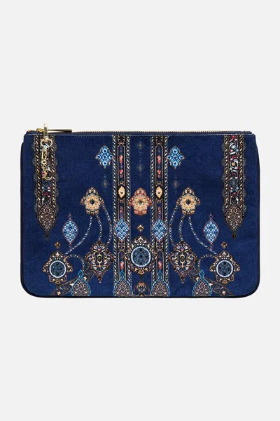 Camilla Small Canvas Clutch The Imperial Gate In Blue