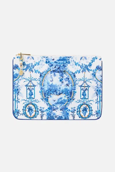 Camilla Small Canvas Clutch The Porcelain Parlour In Purple