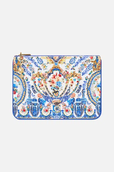 Camilla Small Canvas Clutch The Pottery Parlour In Blue