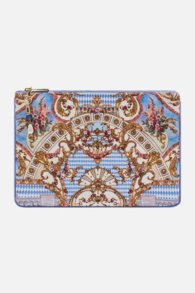 Camilla Small Canvas Clutch Throne Games In White