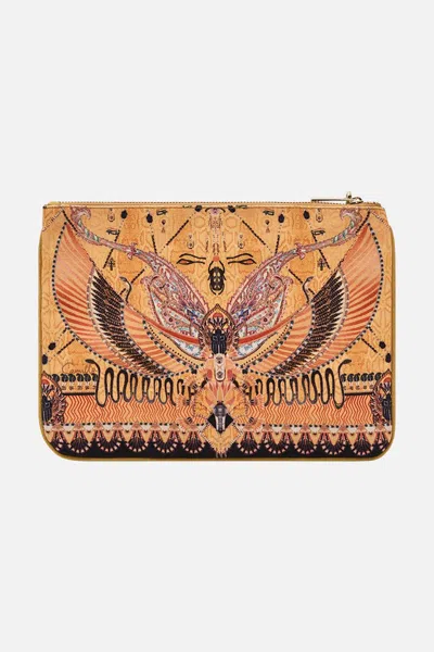 Camilla Small Canvas Clutch Valley Of The Kings In Gold