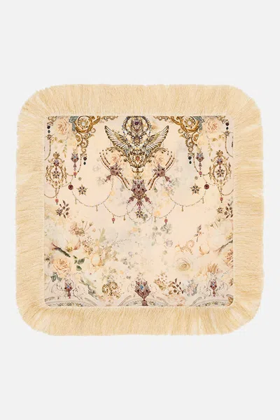 Camilla Small Square Cushion Adorned In Antiquity In Neutral