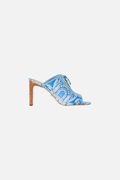 Camilla Sofia Lace Up Front Heel Mule De Nada Granada In Blue