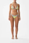 Camilla Soft Thick Tie Tri Bikini Set With Eyelet Trims In Multi