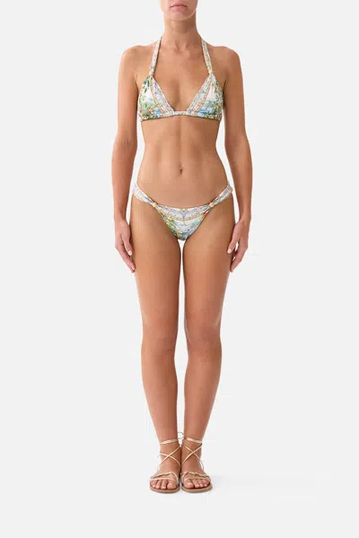 Camilla Soft Thick Tie Tri Bikini Set With Trims Sisi Society In Multi