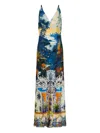 Camilla Bias Cut Silk Charmeuse Slipdress In Multi