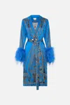 Camilla Split Cuff Soft Coat With Feathers Archival Revival