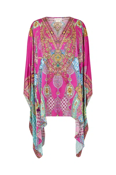Camilla Split Shoulder Short Kaftan Concubines, Sultans And Courtiers In Purple