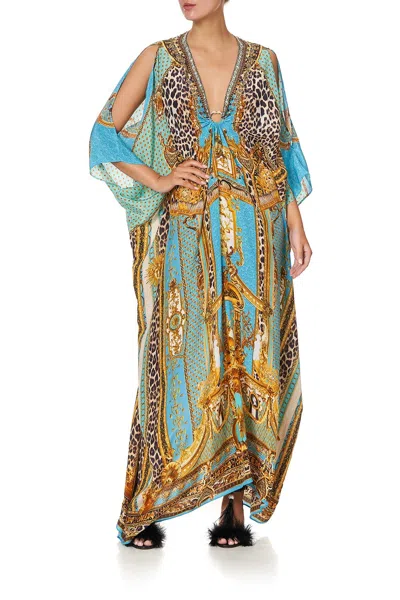 Camilla Split Sleeve Kaftan With Hardware Dripping In Decadence In Multi