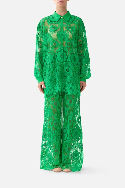 Camilla Stepped Hem Shirt Sacromonte Señorita In Green