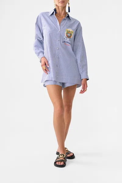 Camilla Stepped Hem Shirt Song Of Saint Anthony In Blue