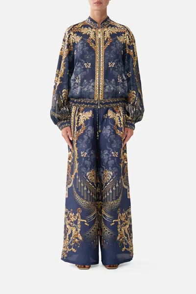 Camilla Straight Leg Pant Cloaked In Baroque In Blue
