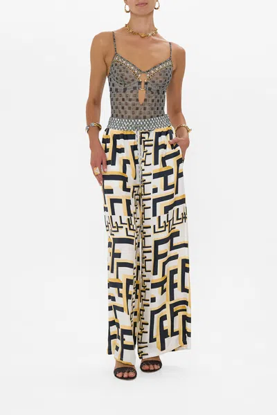 Camilla Straight Leg Pant Temples Of Dendara In Black