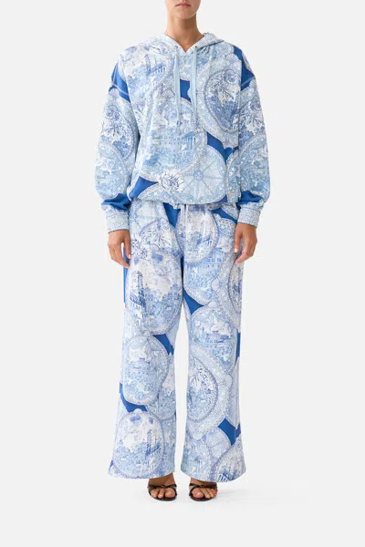 Camilla Straight Leg Track Pant De Nada Granada In Blue