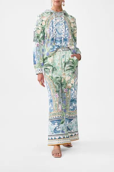 Camilla Straight Leg Track Pant Jardim Party In Green