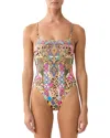 Camilla Straight Neck Double Strap One Piece Swimsuit