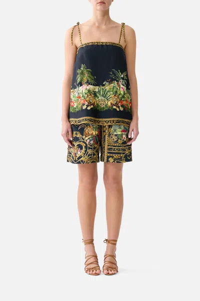 Camilla Straight Scarf Top Palace Zoology In Black