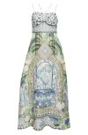 Camilla Jardim Party Crystal-embellished Printed Linen And Silk-blend Maxi Dress In Jardim Party