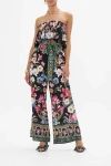 Camilla Strapless Embellished Printed Silk Crepe De Chine Jumpsuit In Midnight In Monserrate