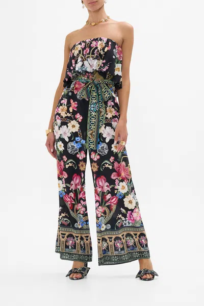 Camilla Strapless Jumpsuit With Frill Midnight In Monserrate In Multi