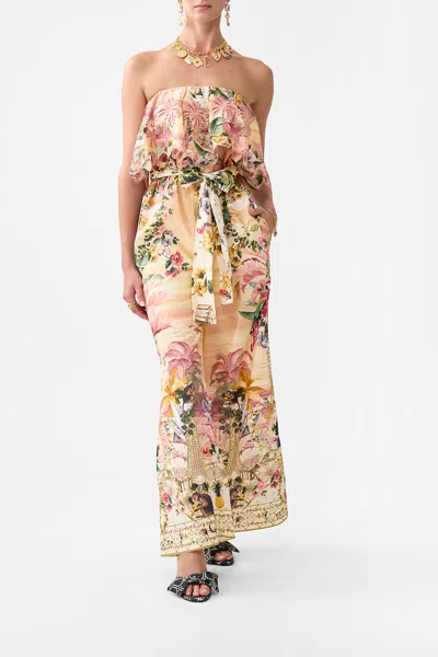 Camilla Strapless Jumpsuit With Frill Welcome To The White Lotus In Neutral