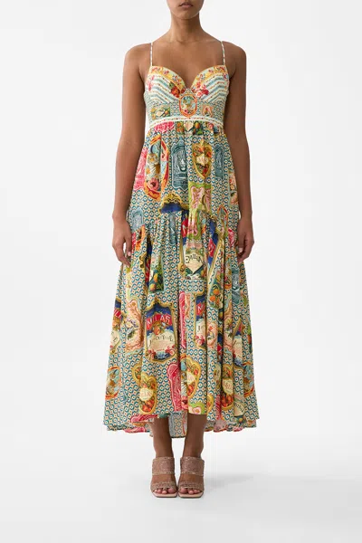 Camilla Strappy Dress With Full Skirt Soap Opera In Multi