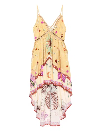 Camilla Strappy High-low Dress In Yellow