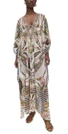 Camilla Stretch Mesh Caftan With Trim Rococo Glow