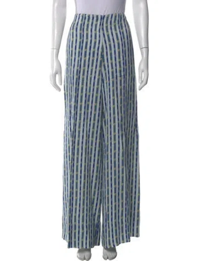 Pre-owned Camilla Striped Wide Leg Pants In Blue