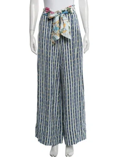 Pre-owned Camilla Striped Wide Leg Pants In Blue