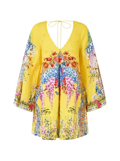 Camilla Sultanahmet Summer Low-back Dress In Yellow