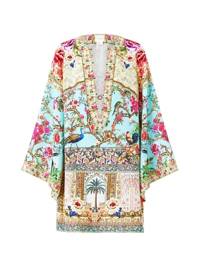 Camilla Sultans And Queens Crystal-embellished Kaftan In Blue