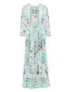 Camilla Embellished Tiered Printed Silk-crepon Maxi Dress In Blue