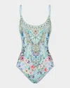 Camilla Sunrise In Sintra Scoop-neck One-piece Swimsuit In Sunrise In Sintra