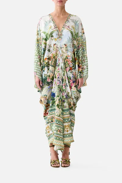Camilla T Shape Long Kaftan Art For The Empress In Green