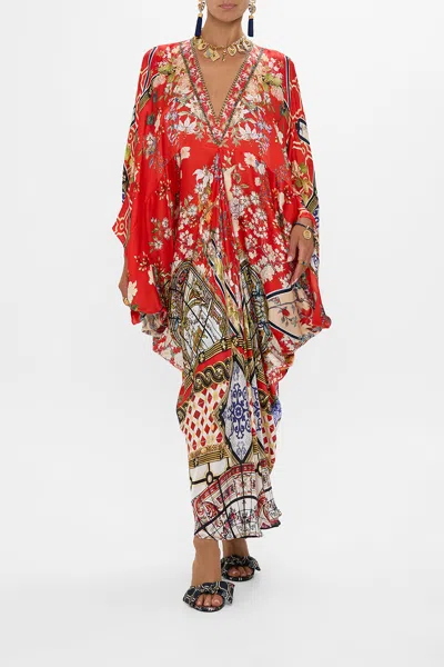 Camilla T Shape Long Kaftan Lisboa Luxe In Multi