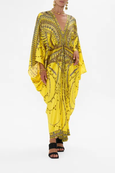 Camilla T Shape Long Kaftan Shrine Of Sunshine In Yellow