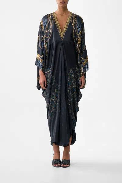 Camilla T Shape Long Kaftan Song Of The Solstice In Black