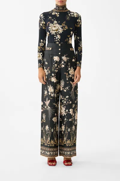 Camilla Tailored Pant With Waist Button Detail Flamenco Folklore In Multi