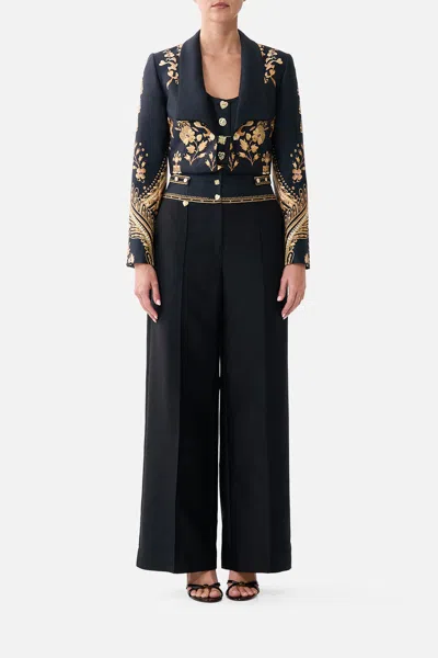 Camilla Tailored Pant With Waist Button Detail Taurus Rising In Black