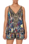 Camilla Tank Top With Strap Bead Detail Rainbow Room In Blue
