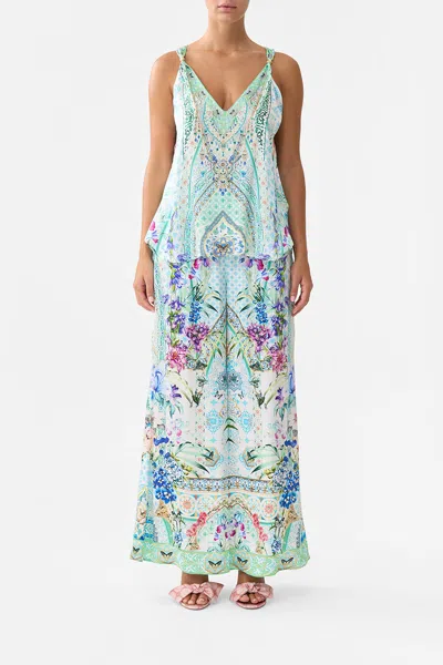 Camilla Tank Top With Strap Bead Detail Sunrise In Sintra In Blue