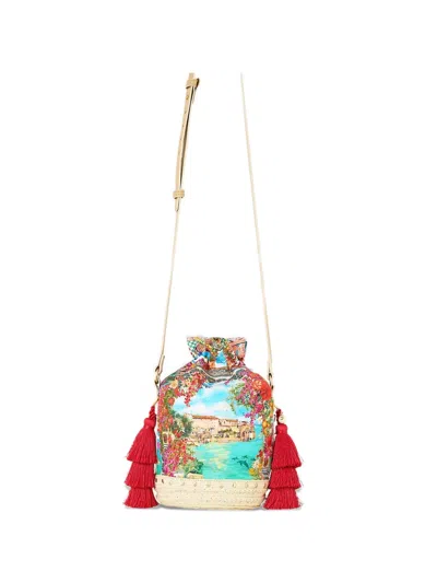 Camilla Tassel-detail Tie Bucket Bag In Blue