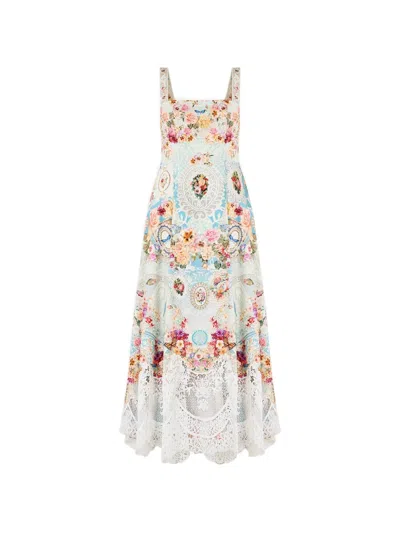 Camilla Taste For Lace Floral-print Lace-trim Midi Dress In Multi